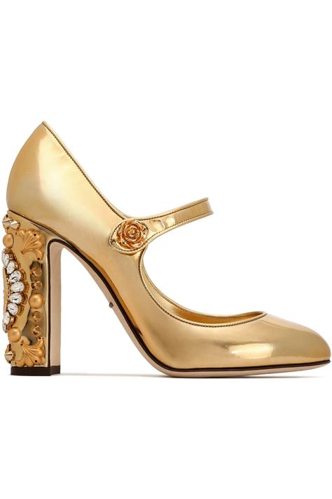 dolce gabbana gold shoes|dolce and gabbana denim shoes.